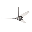 The Torsion - 52" from The Modern Fan Co. with bright nickel body and whitewash plywood blades.