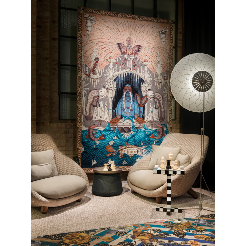 The Chess Table from Moooi in a den.