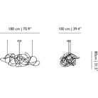 The dimensions for the Flock of Light by Moooi, medium (21).