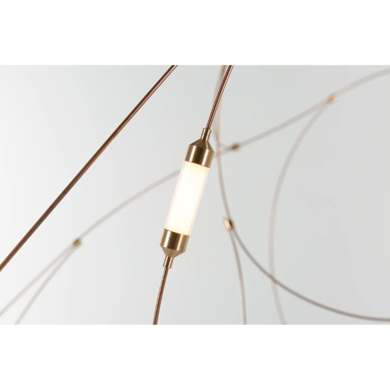A close up on the lighting fixture portion of the Flock of Light from Moooi.