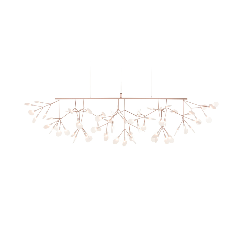 Don’t confuse the new Heracleum III Linear with its Endless sibling. Look closely and you’ll see blossoms gently sweeping upwards at either side, making the Heracleum III Linear perfect to hang above long surfaces, like your dining table or kitchen island. Like the other designs in the Heracleum family, the lean branches are powered by Electrosandwich, by Marcel Wanders studio.
