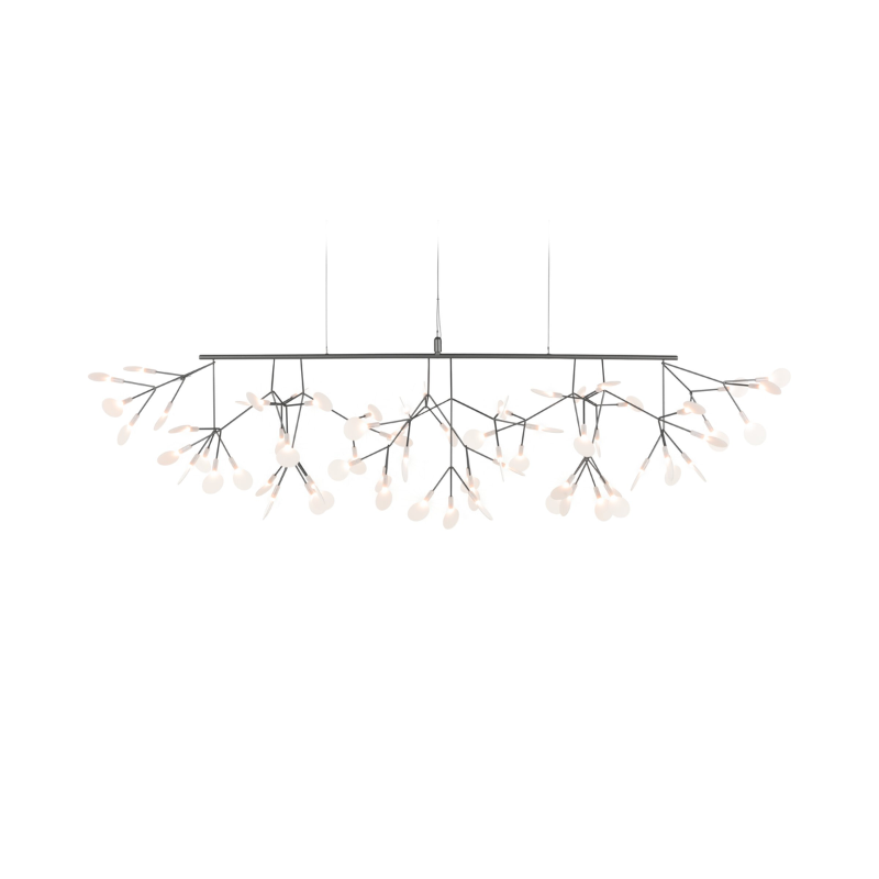 Don’t confuse the new Heracleum III Linear with its Endless sibling. Look closely and you’ll see blossoms gently sweeping upwards at either side, making the Heracleum III Linear perfect to hang above long surfaces, like your dining table or kitchen island. Like the other designs in the Heracleum family, the lean branches are powered by Electrosandwich, by Marcel Wanders studio.