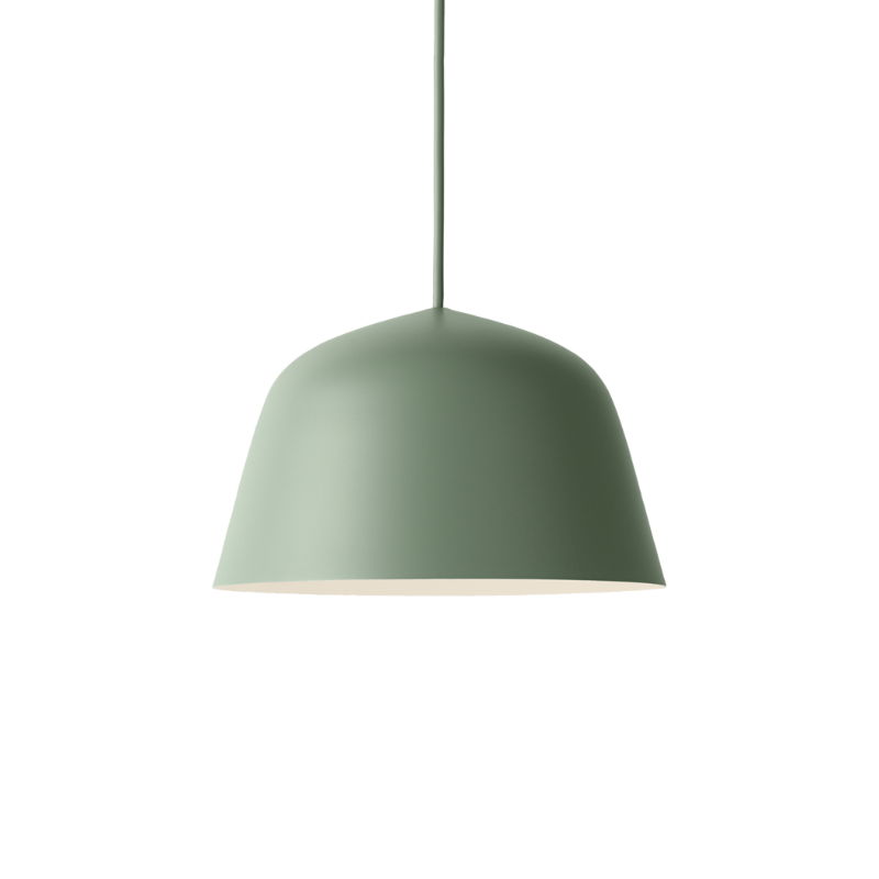 The small Ambit Pendant Lamp from Muuto in dusty green.