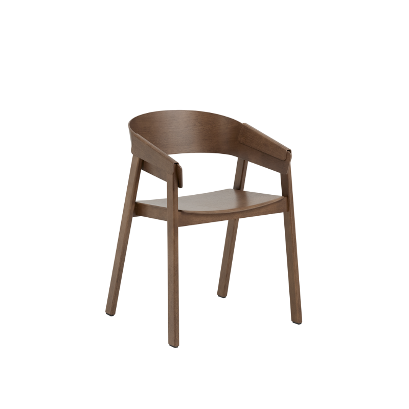 Referencing the values of honest craftsmanship and Scandinavian materiality, the Cover Armchair is an elegant perspective on the timeless wooden armchair. With its curved backrest and folded armrest covers, the Cover Armchair explores the possibilities of wooden veneer, paired with a deep comfort, modern expression, and base in solid wood. Echoing the seamless appearance of the chair, it features no visible screws for a simple touch.
