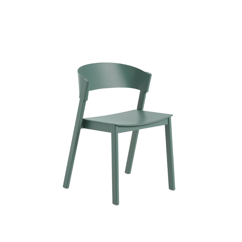 With its curved backrest that folds elegantly around its back legs and ties the design together, the Cover Side Chair explores the possibilities of veneer, paired with a deep comfort, modern expression and sturdy base in solid wood. The design is stackable and features a water-based lacquer.