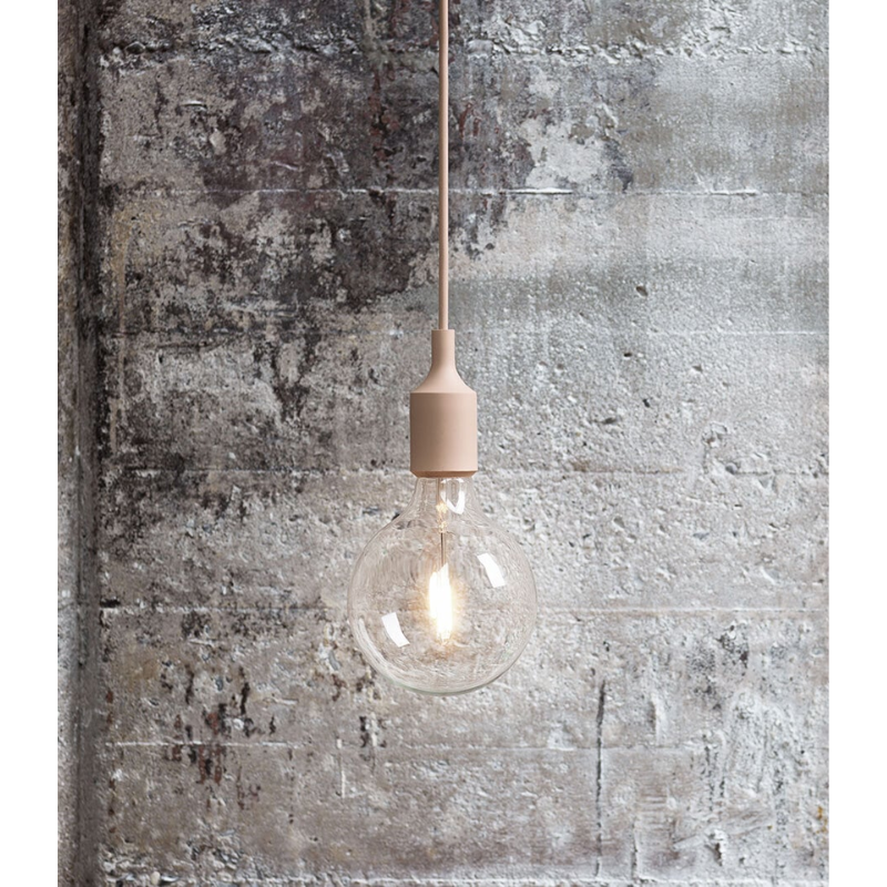 The E27 Pendant Lamp from Muuto in a close up lifestyle photograph.