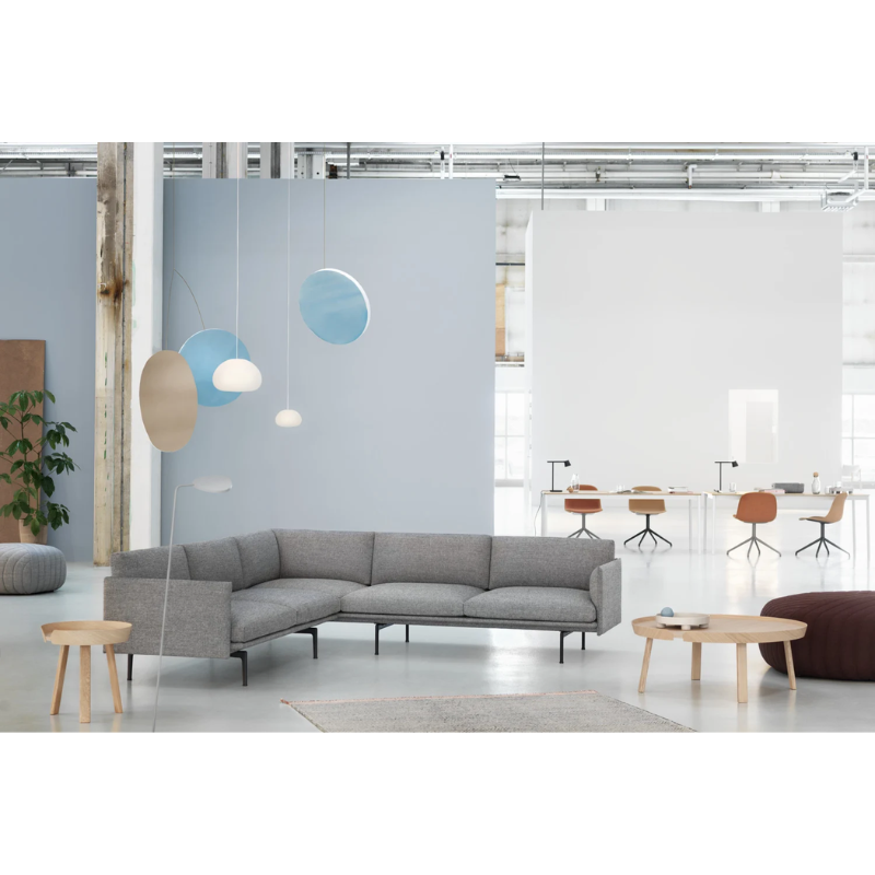 Two Fluid Pendant Lamps from Muuto in a commercial space.