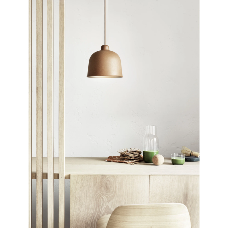 The Grain Pendant Lamp from Muuto in a home office.