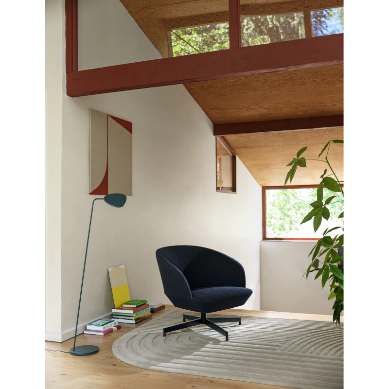 The Leaf Floor Lamp from Muuto in a den.