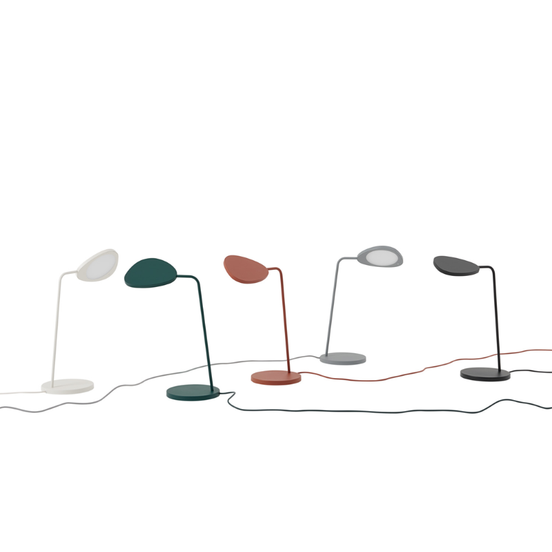 The Leaf Table Lamp from Muuto in all five color options.