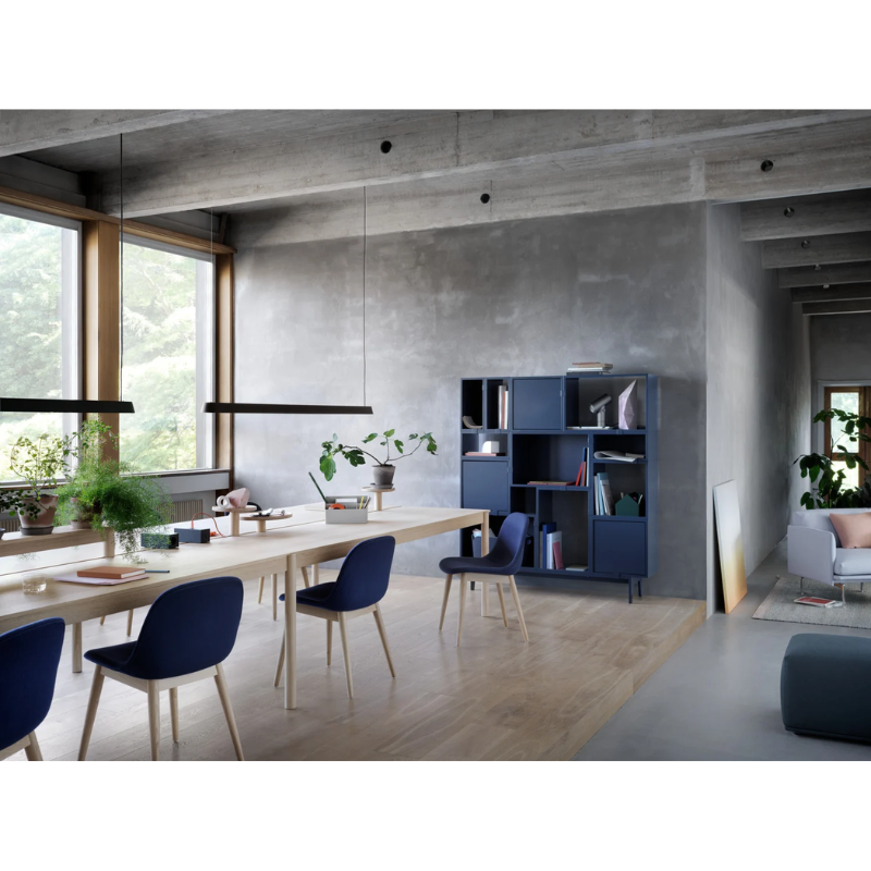 The Linear Pendant Lamp from Muuto in a living room.