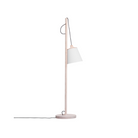The Pull Floor Lamp from Muuto in oak and white with the lamp lowered.