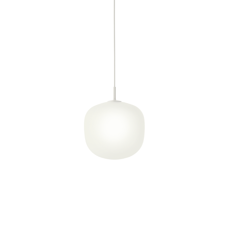 The Rime Pendant Lamp from Muuto in white, 9.6 inch size.