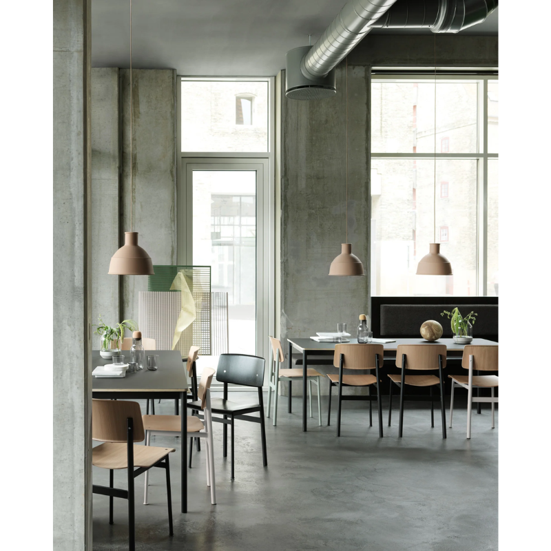 The Unfold Pendant Lamp from Muuto in a cafe.