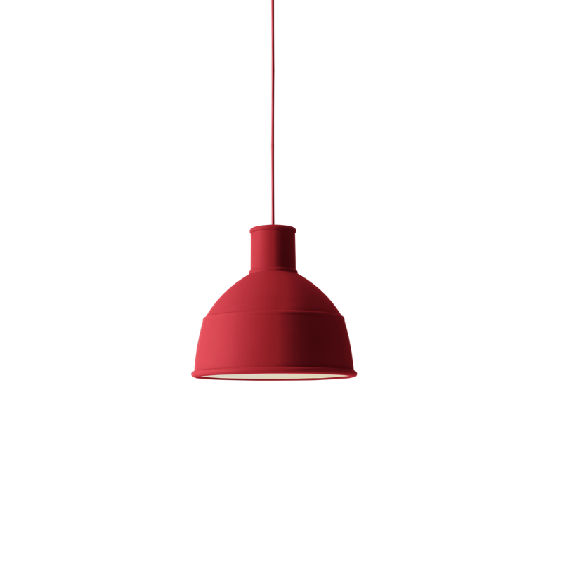 The Unfold Pendant Lamp from Muuto in dusty red.