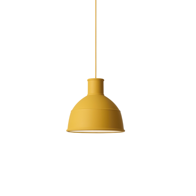 The Unfold Pendant Lamp from Muuto in mustard.