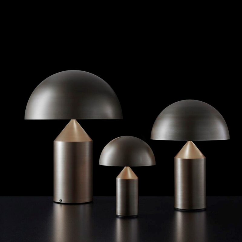 This is the Atollo Satin Bronze Table Lamp from Oluce in all three sizes.