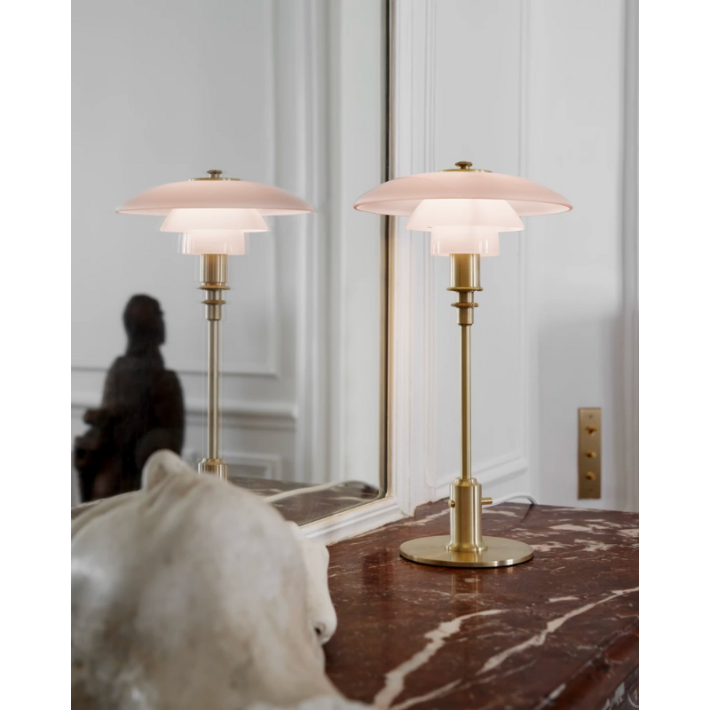 PH 2/1 Pale Rose Brass Table Lamp by Louis Poulsen