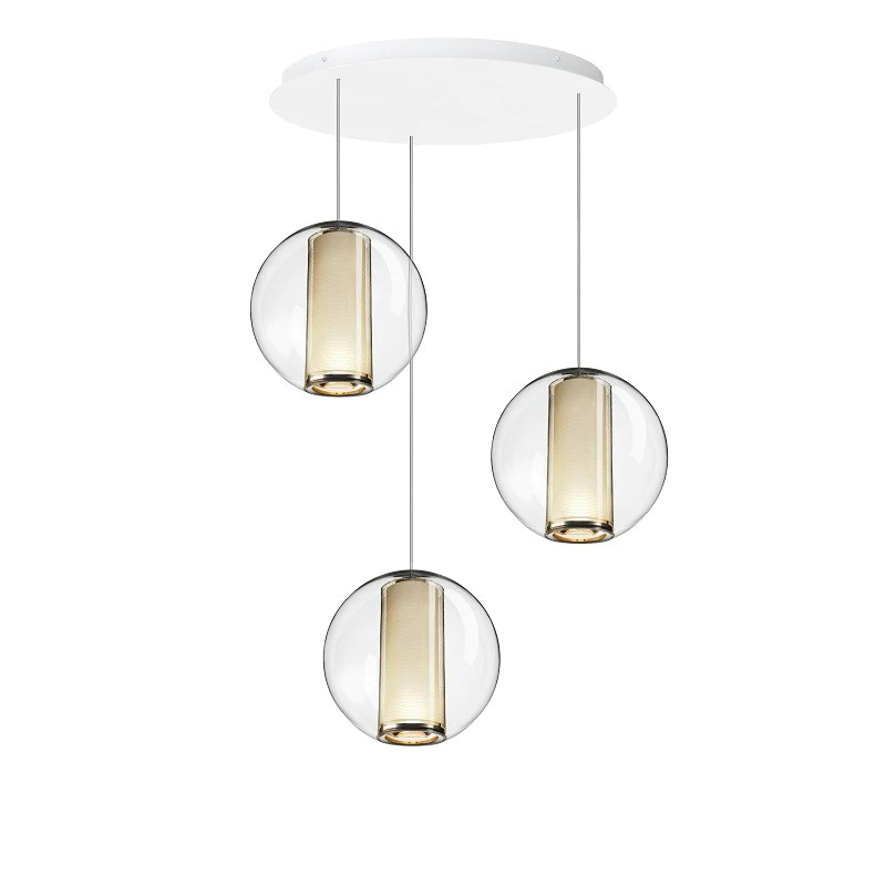 The Bel Occhio Chandelier 3 from Pablo Designs in white.
