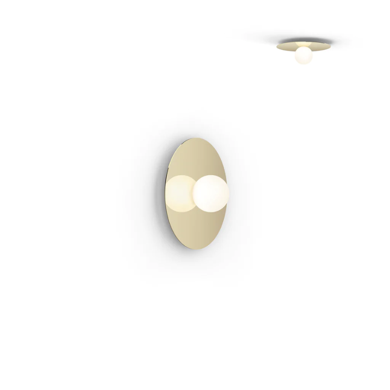 The Bola Disc Flush from Pablo Designs in the 12" size and brass finish.