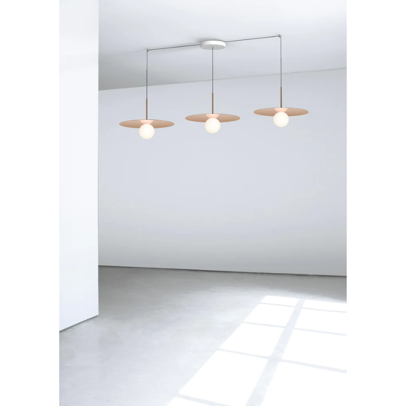 The 9 inch Bola Disc Multi-Light Canopy from Pablo Designs for holding 3 Bola Disc Pendants.