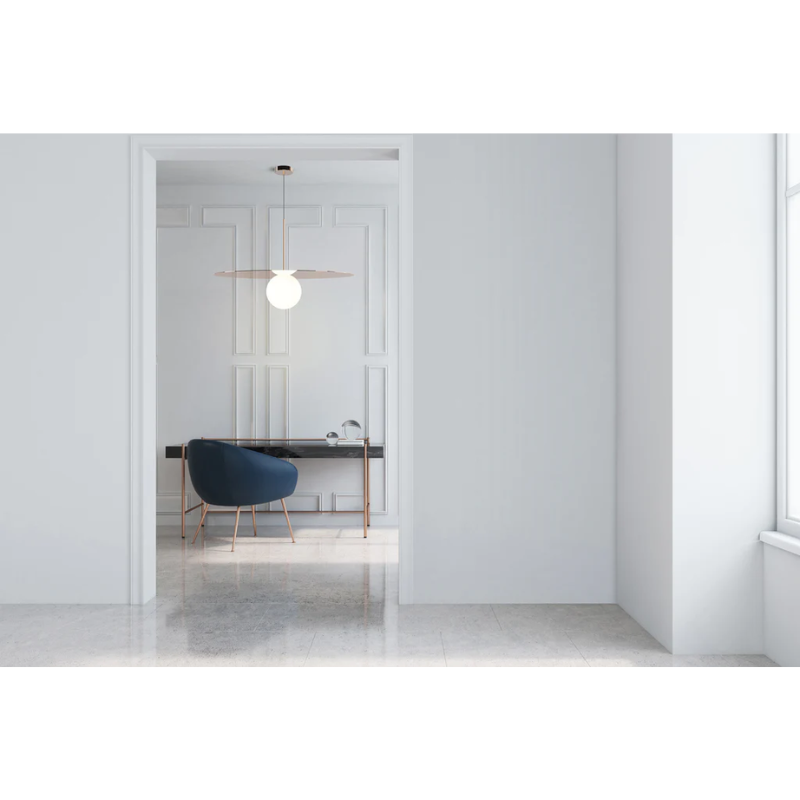 The Bola Disc Pendant in an office.
