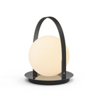 The Bola Lantern from Pablo Designs with the black handle and gunmetal base.