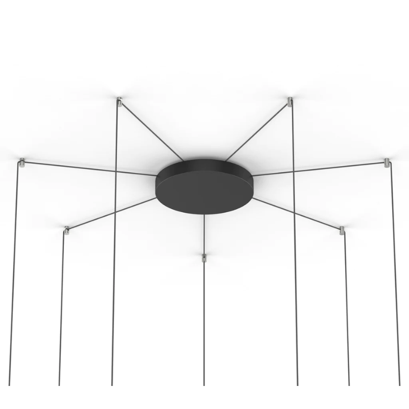 The 12 inch Bola Sphere Multi-Light Canopy from Pablo Designs in black.