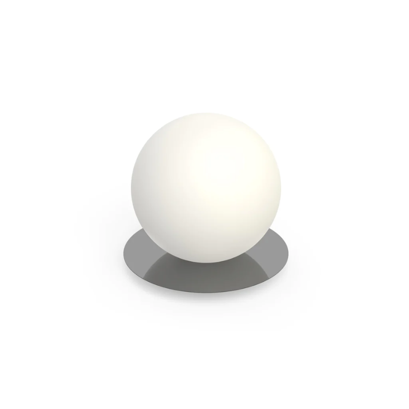 The Bola Sphere Table from Pablo Designs, 10 inch size in gun metal.