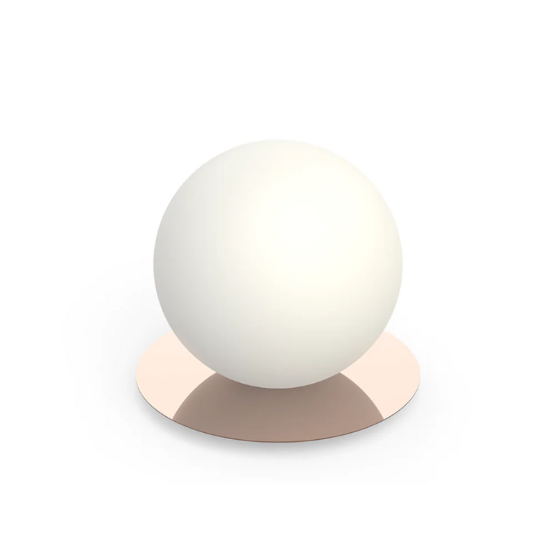 The Bola Sphere Table from Pablo Designs, 12 inch size in rose gold.