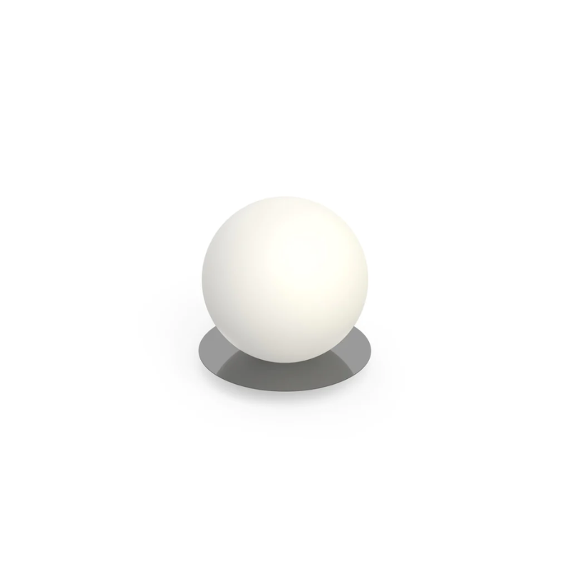 The Bola Sphere Table from Pablo Designs, 8 inch size in gun metal.