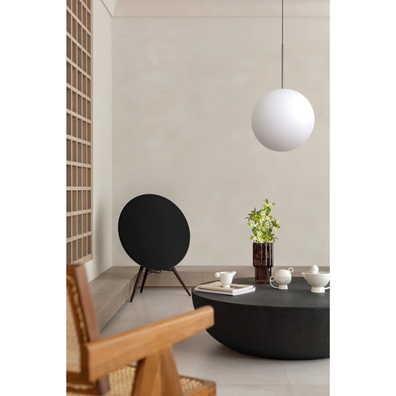 The Bola Sphere from Pablo Designs in a living room space.