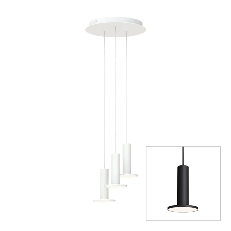 The Cielo Plus Chandelier from Pablo Designs with 3 pendants in black.