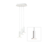 The Cielo Plus Chandelier from Pablo Designs with 3 pendants in silver.