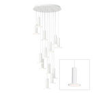 The Cielo Plus Chandelier from Pablo Designs with 13 pendants in white.