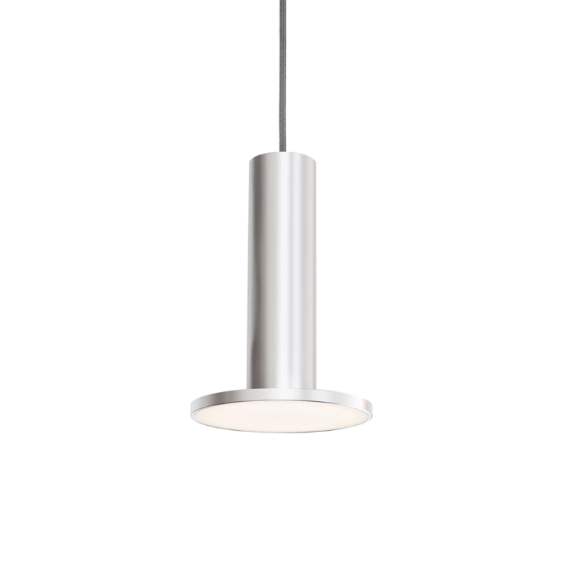 Boasting a robust 860 lumens of warm dimmable light, Cielo Plus maintains a compact and classic shape that integrates into any environment, regardless of style. Cielo Plus is offered in two refined machine-trace finishes in silver and brass as well as two textured painted finishes in white and black. Cielo can be suspended individually, in a series, or in chandelier groupings to provide warm and balanced illumination.