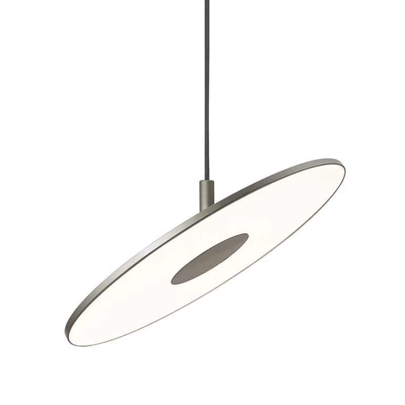 The Circa Pendant from Pablo Designs in the 16" size and graphite color.