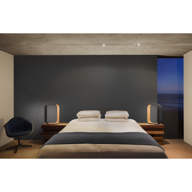 A bedroom featuring two Contour Table lights from Pablo Designs.
