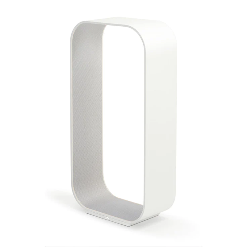 The large version of the Contour Table light from Pablo Designs in white and pearl.