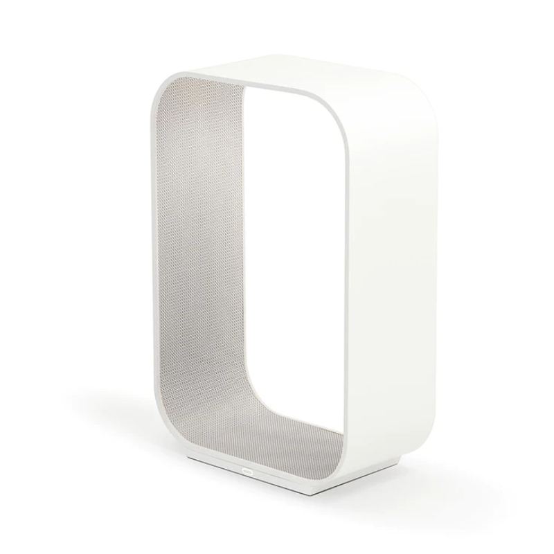 The small version of the Contour Table light from Pablo Designs in white and pearl.
