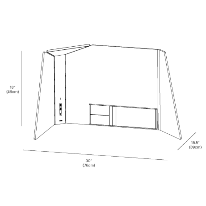 The dimensions for the 30 inch Corner Office from Pablo Designs.