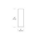 The dimensions for the Cortina Table lamp.