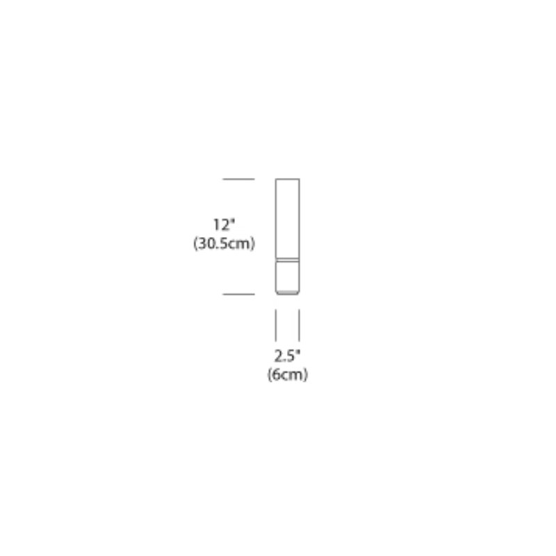 The dimensions for the 12 inch Elise Table light from Pablo Designs.