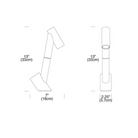 The dimensions for the Giraffa table light from Pablo Designs.