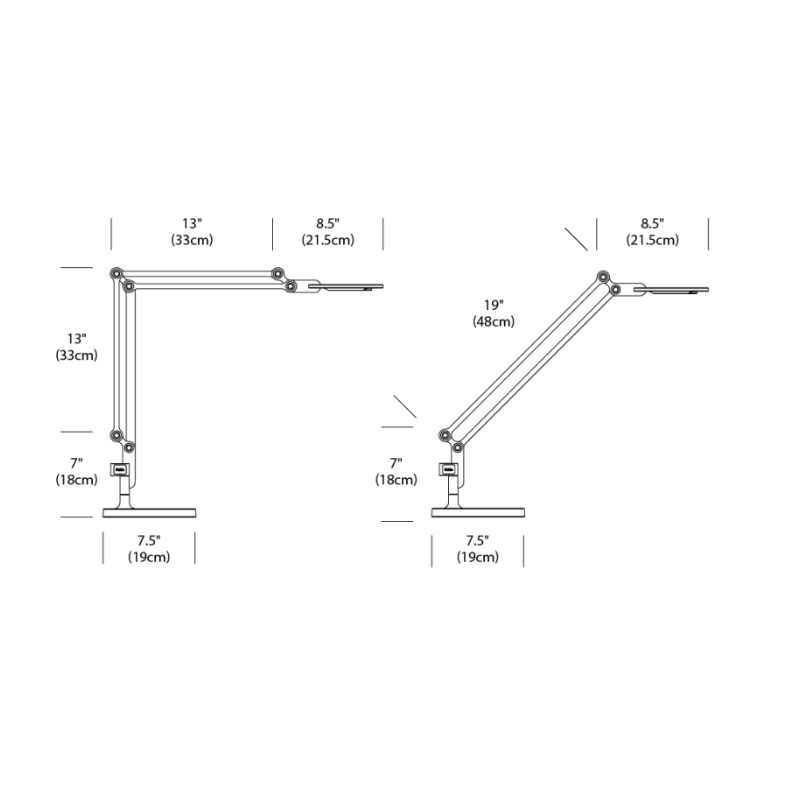 The dimensions for the small and medium Link Table from Pablo Designs.