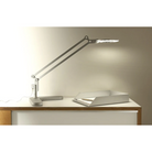 The medium Link Table from Pablo Designs in silver being used on an office desk. all-groups