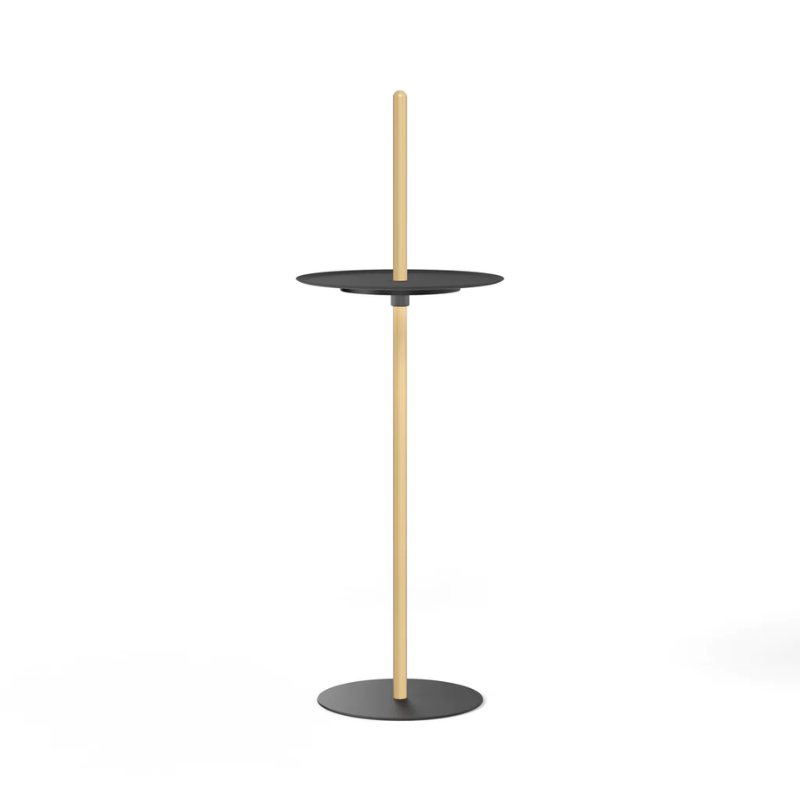 The large Nivél Pedestal from Pablo Designs with the oak post and black tray.