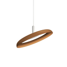 The 15" (small) Nivél Pendant from Pablo Designs with the white cord and terracotta shade.