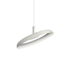 The 15" (small) Nivél Pendant from Pablo Designs with the white cord and white shade.