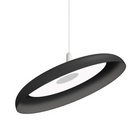 The 22" (large) Nivél Pendant from Pablo Designs with the white cord and black shade.